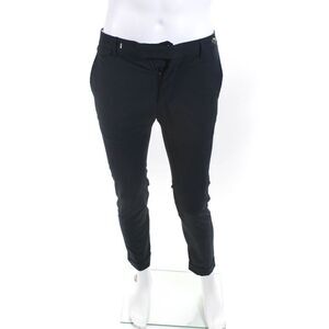 Tagliatore Mens Wool Flat Front Straight Leg Pants Trousers Navy Blue Size 44R